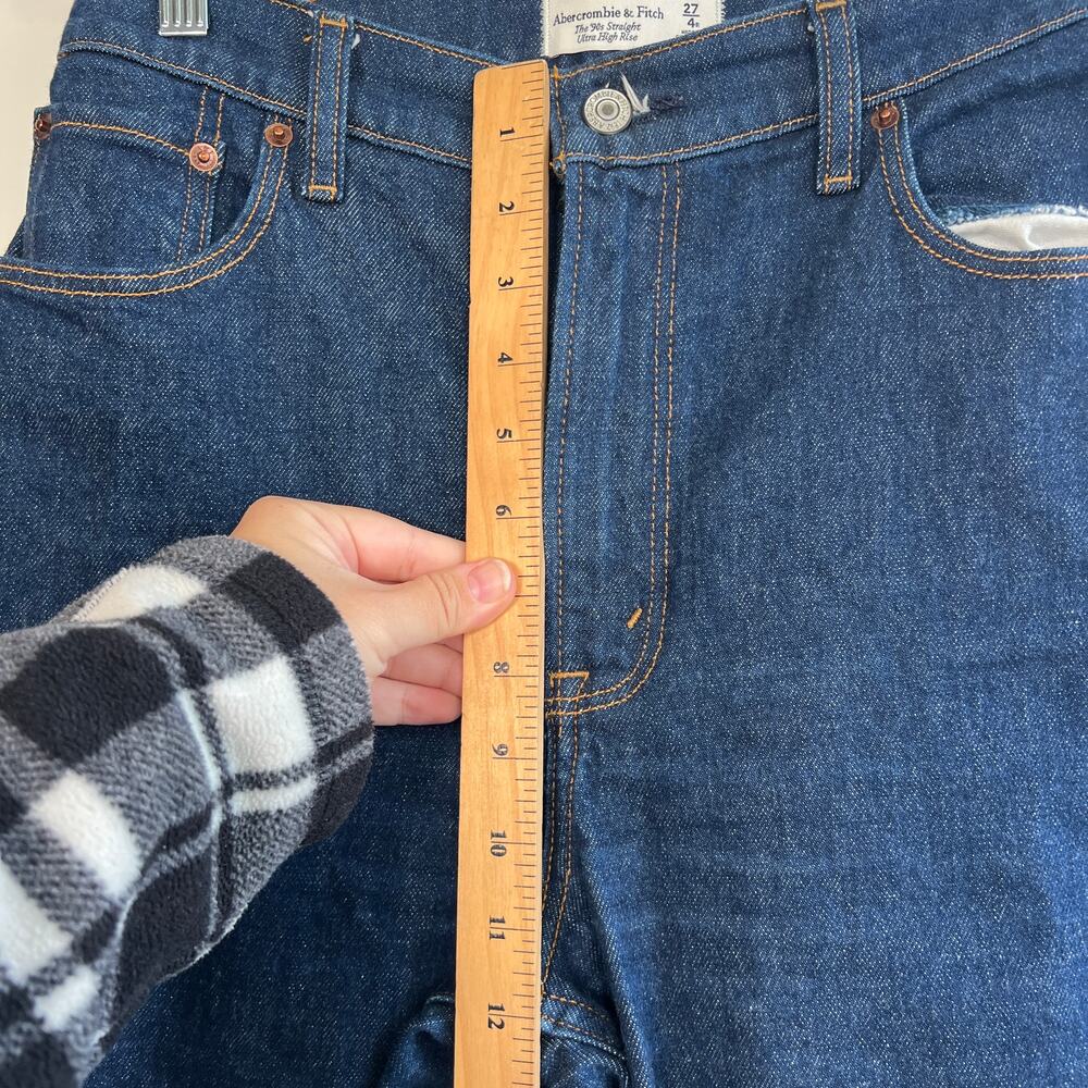 Abercrombie & Fitch Curve Love Ultra High Rise The 90s Straight Jean sz 27 - Picture 8 of 11